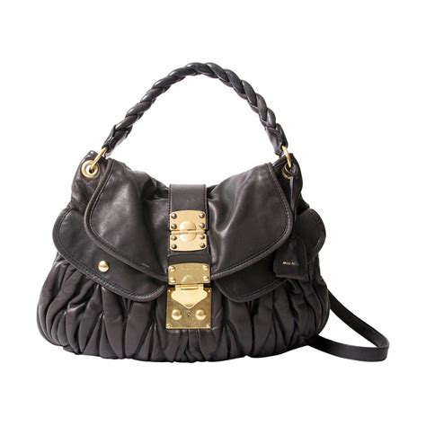 miu miu coffer black|Miu Miu Leather Coffer Bag .